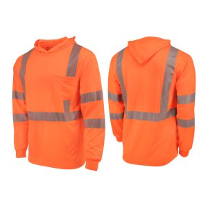 Radians ST61-3 Hooded Type R Class 3 Mesh Long Sleeve T-Shirt w/ UV Protection