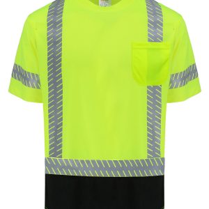 Safety Brite SB-C3SSBBSEG Class 3 Short Sleeve HI VIS Black Bottom Segmented T-Shirt